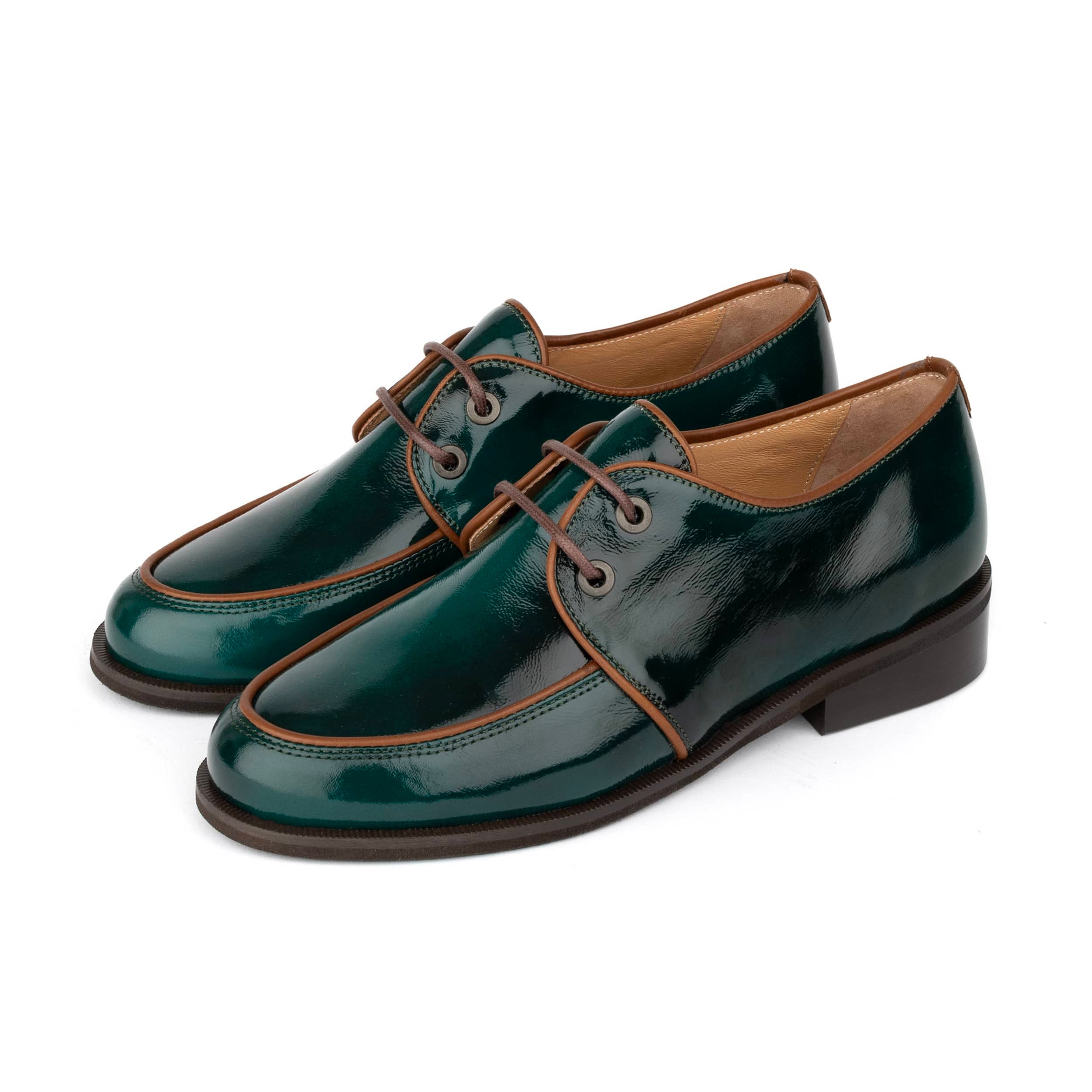 Kiss - Green - Women's patent leather lace up shoe