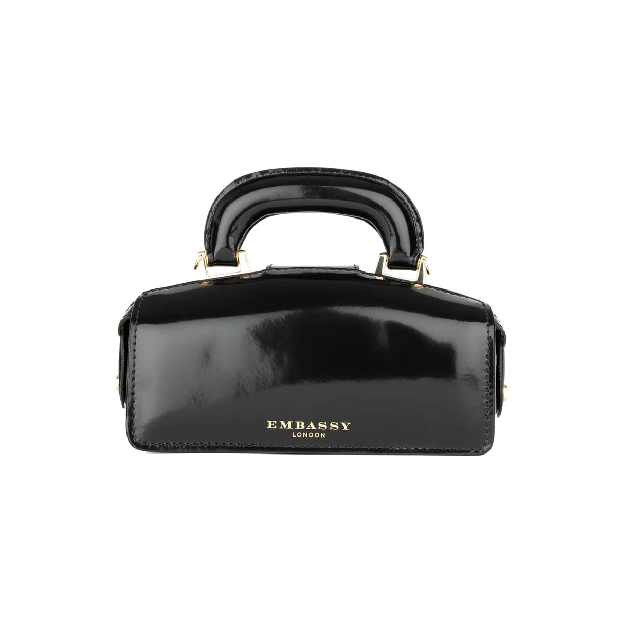 Gazelle Mini - Black - Women’s mini patent leather top handle & crossbody bag