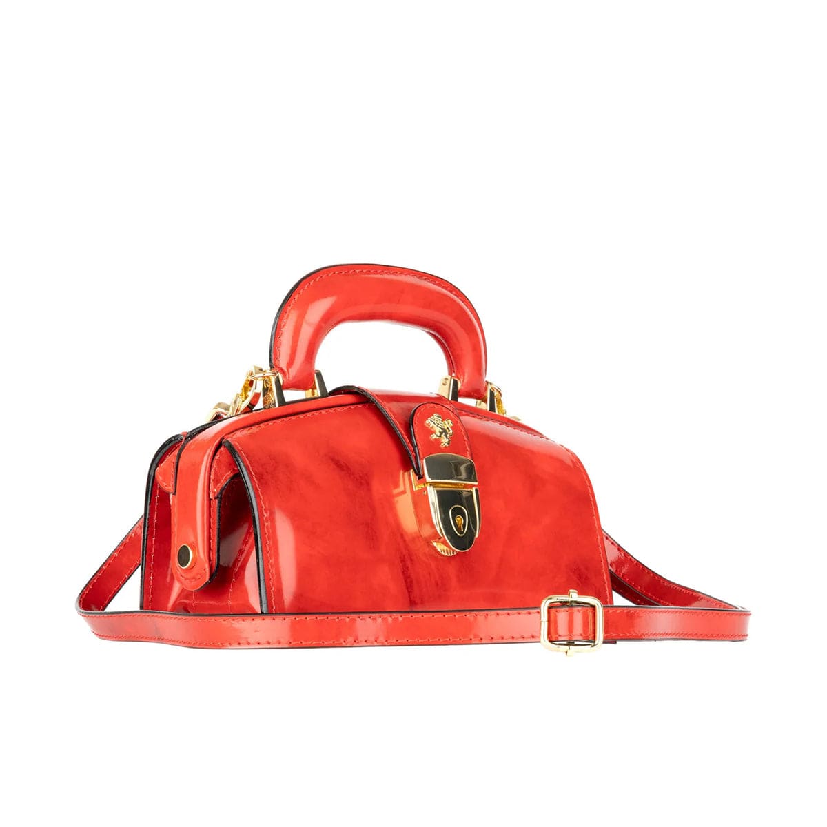 Gazelle Mini - Red - Women’s mini patent leather top handle & crossbody bag