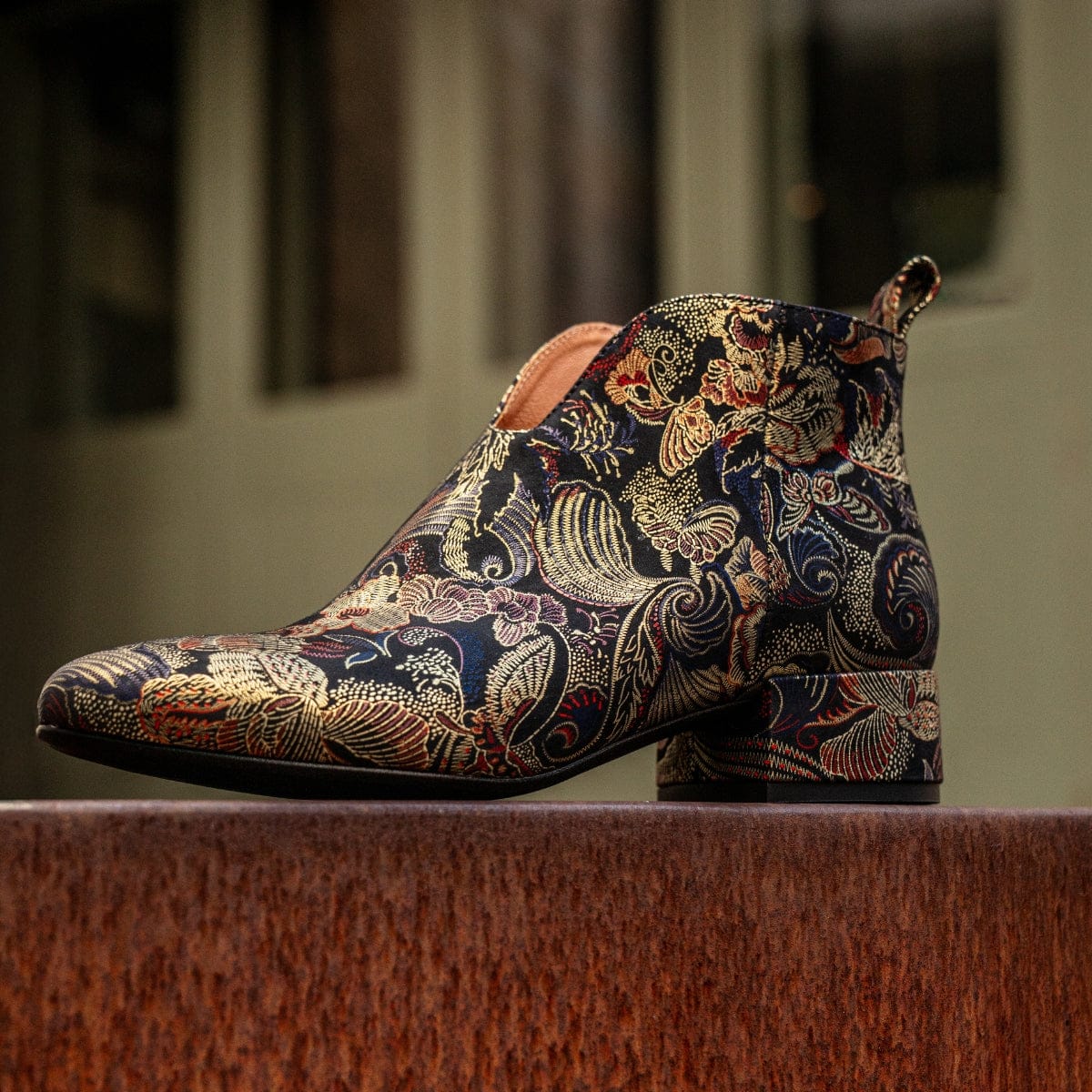 Iris - Black Multi - Women's leather side zip ankle boot with soft insoles