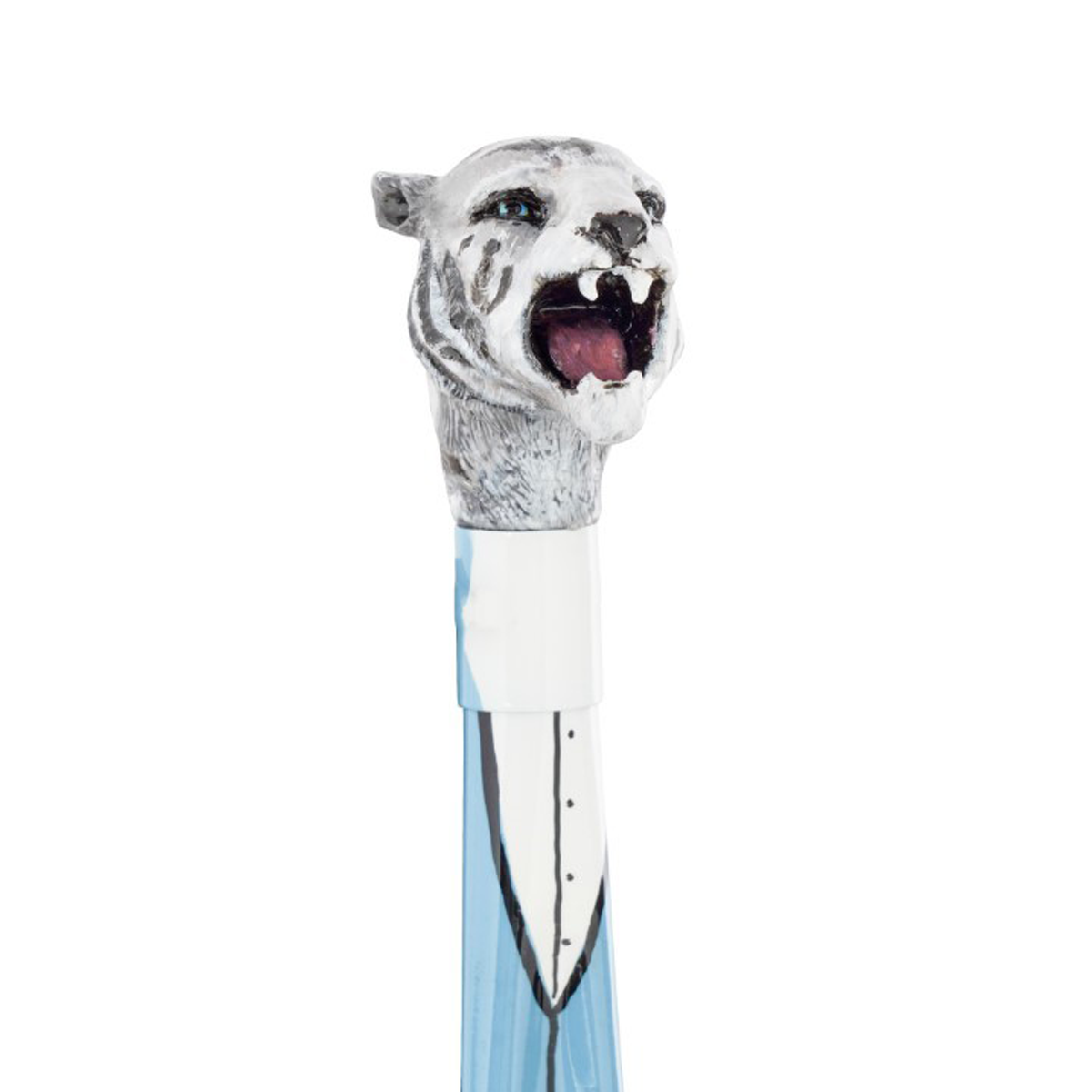 Tiger - Grey - Hand-painted shoe horn with sculpted tiger head