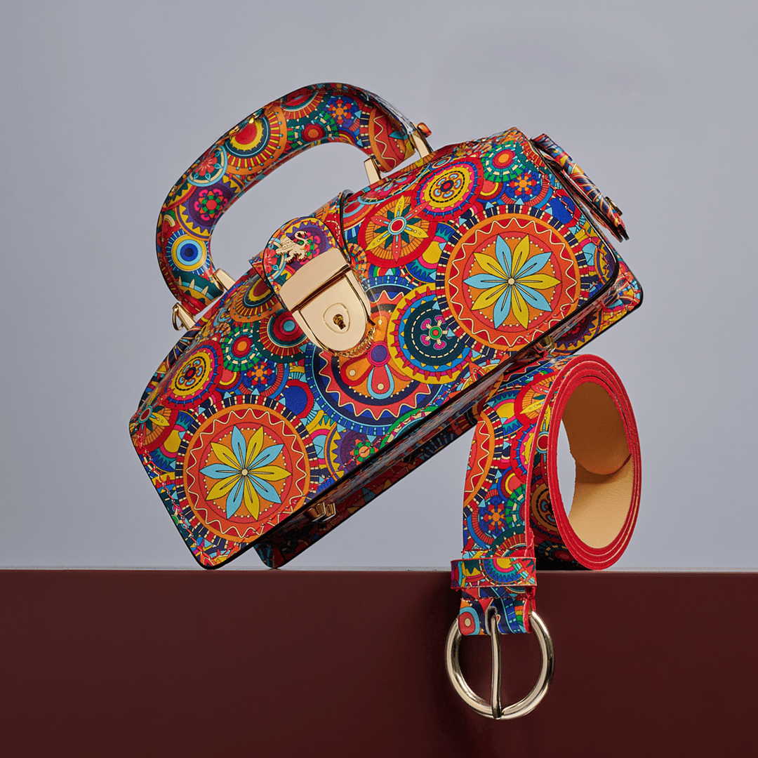Gazelle Mini - Signature Print - Women's mini bowling bag with handle and strap