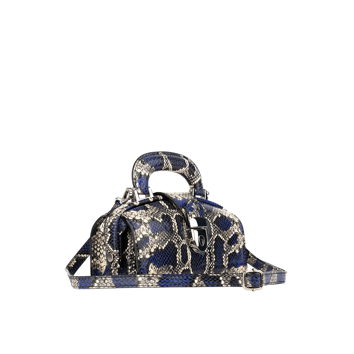 Gazelle Mini - Blue Snake - Women’s mini leather top handle & crossbody bag