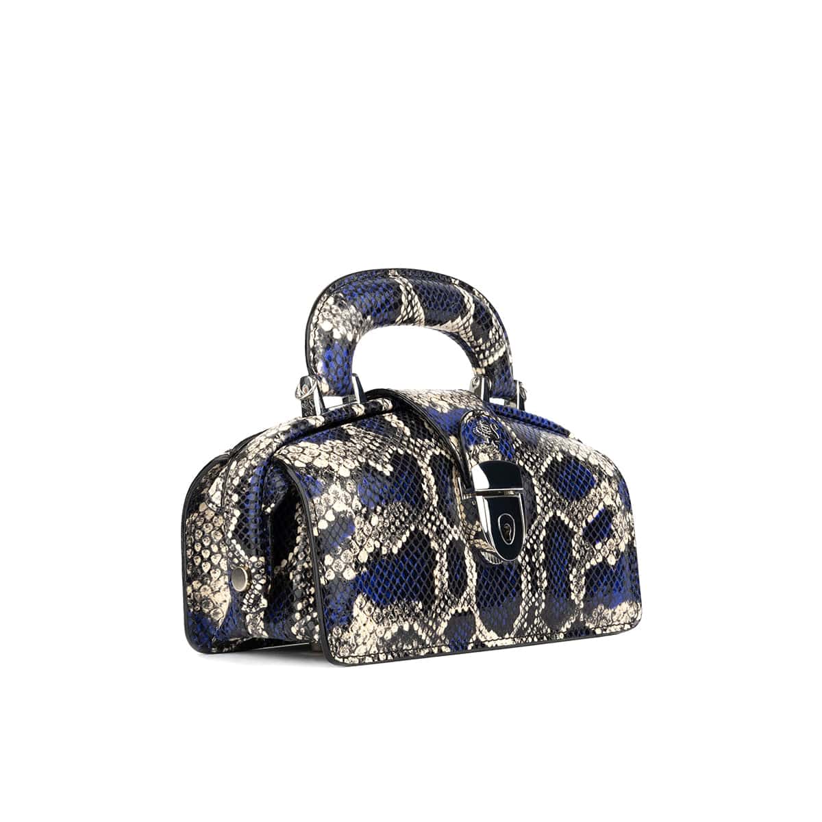 Gazelle Mini - Blue Snake - Women’s mini leather top handle & crossbody bag