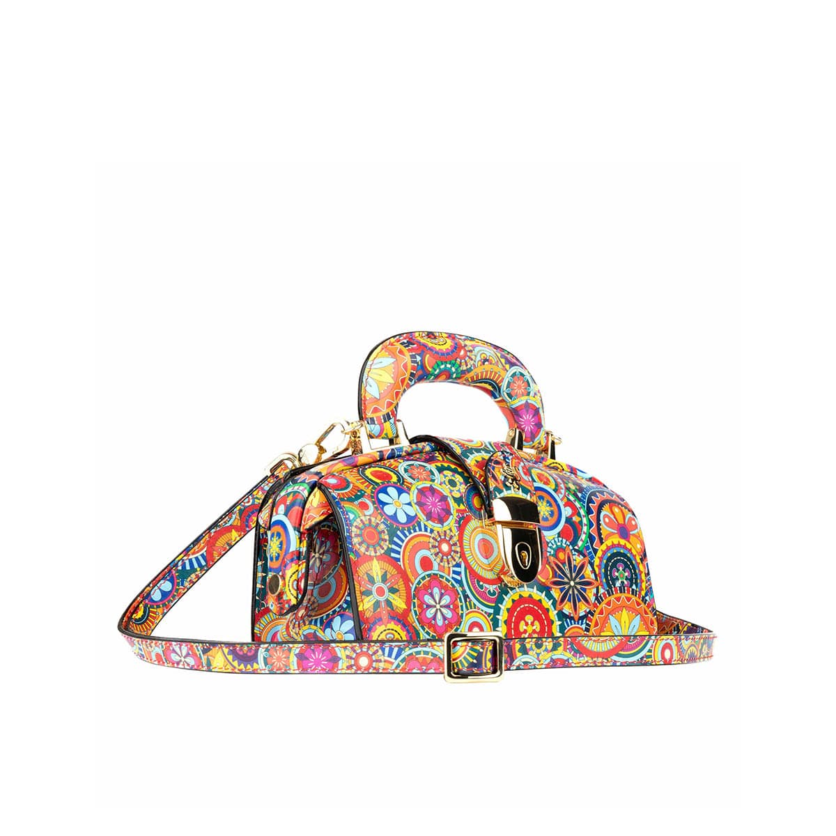 Gazelle Mini - Signature Print - Women's mini bowling bag with handle and strap