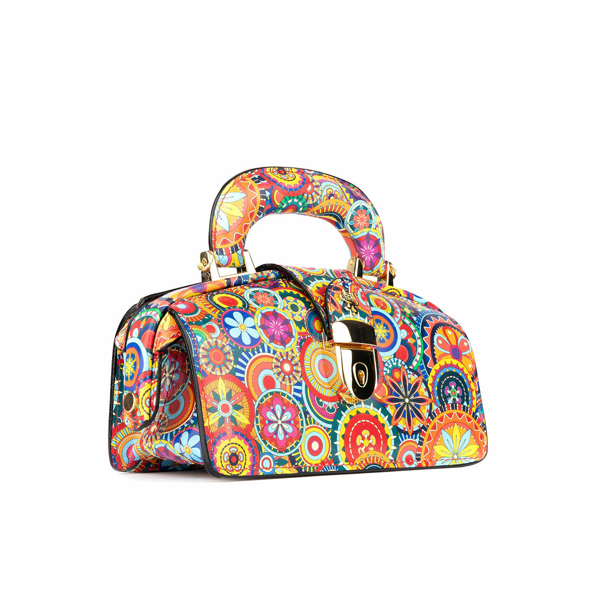 Gazelle Mini - Signature Print - Women's mini bowling bag with handle and strap
