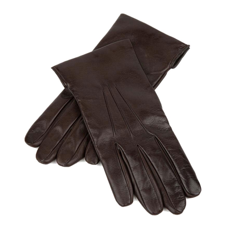 Thaw - Dark Brown - Men's genuine Italian leather gloves with thin wool lining