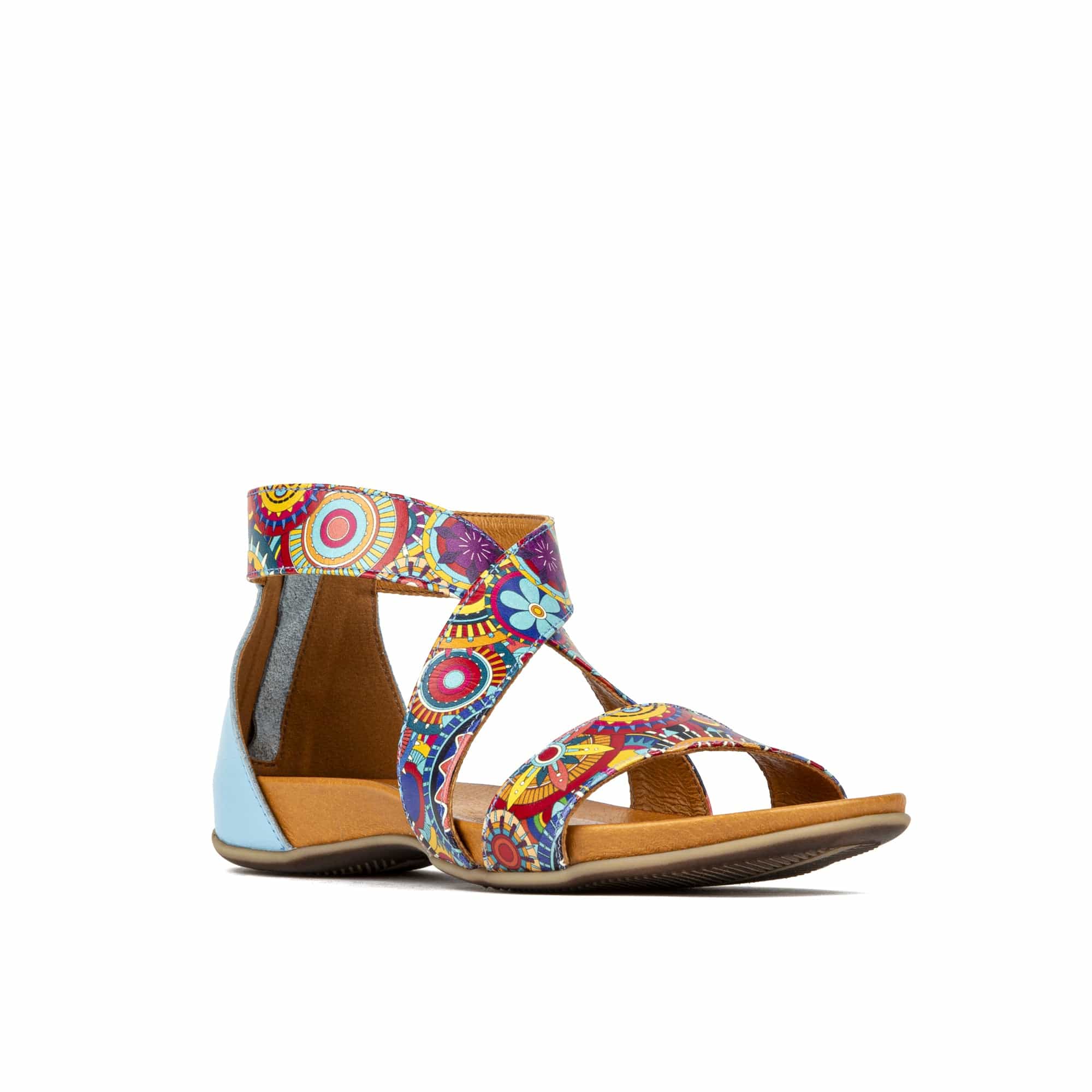 Isabella - Blue Signature - Women's cross strap sandal with covered heel