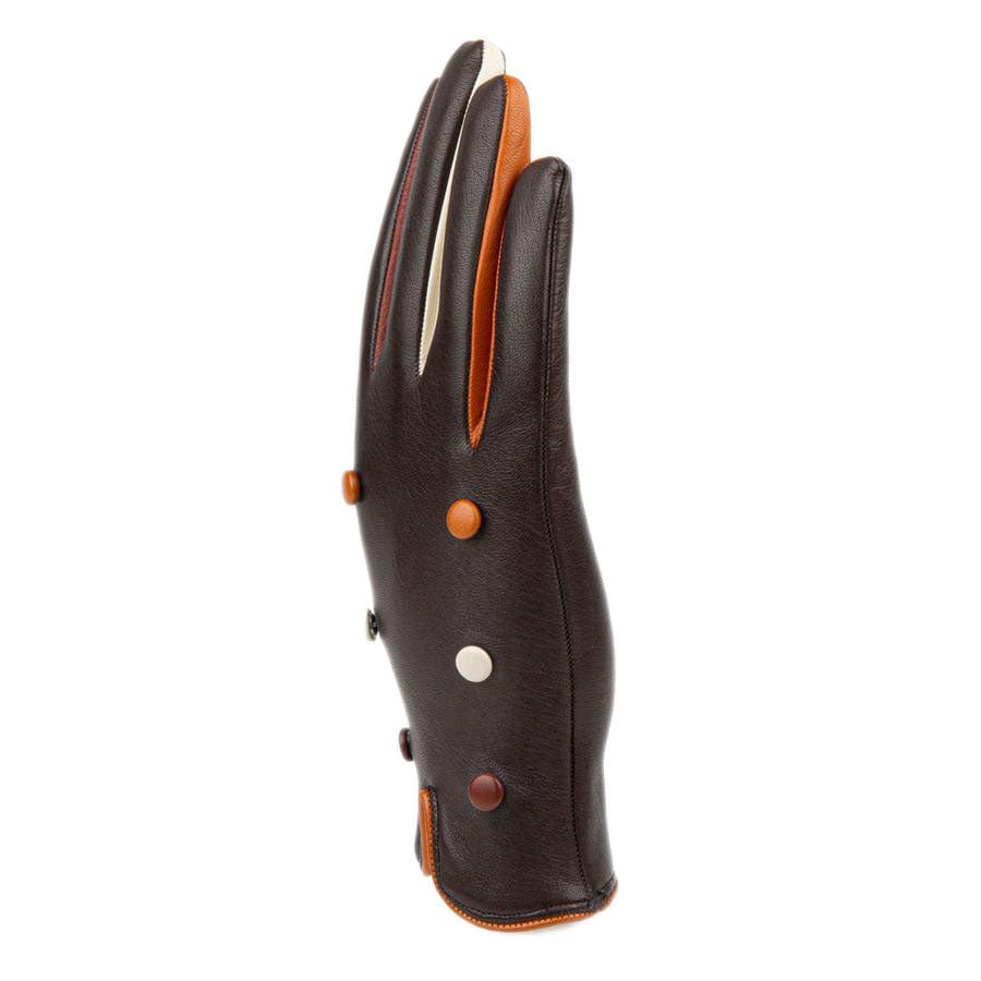 Toasty - Dark Brown - Women's quality Italian leather gloves lined with thin wool
