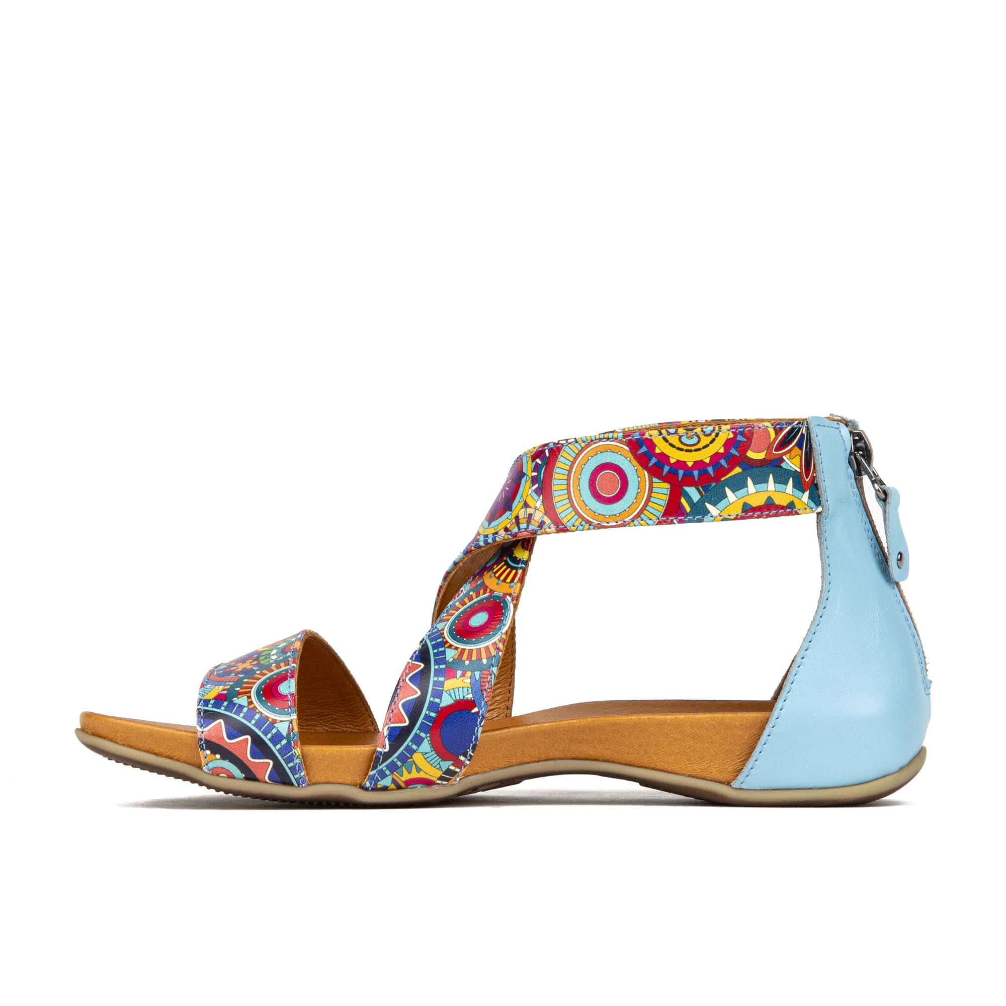 Isabella - Blue Signature - Women's cross strap sandal with covered heel