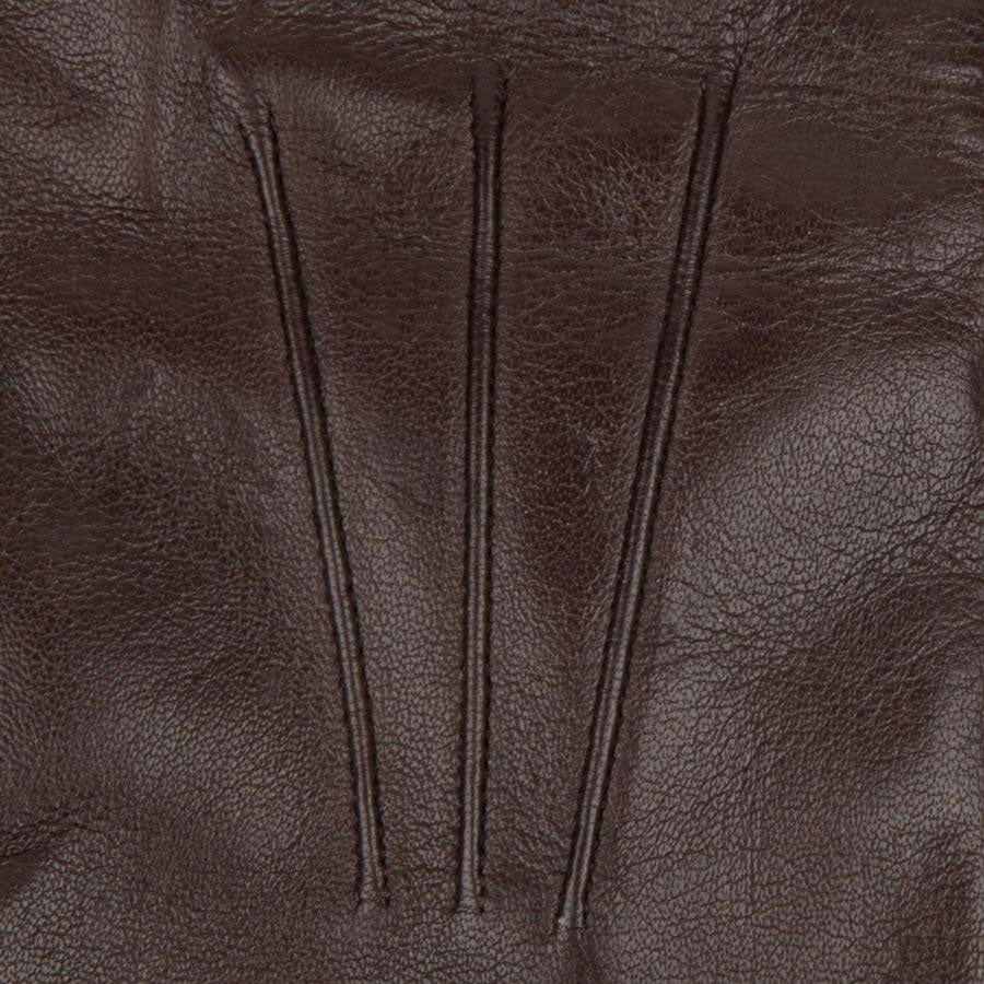 Thaw - Dark Brown - Men's genuine Italian leather gloves with thin wool lining