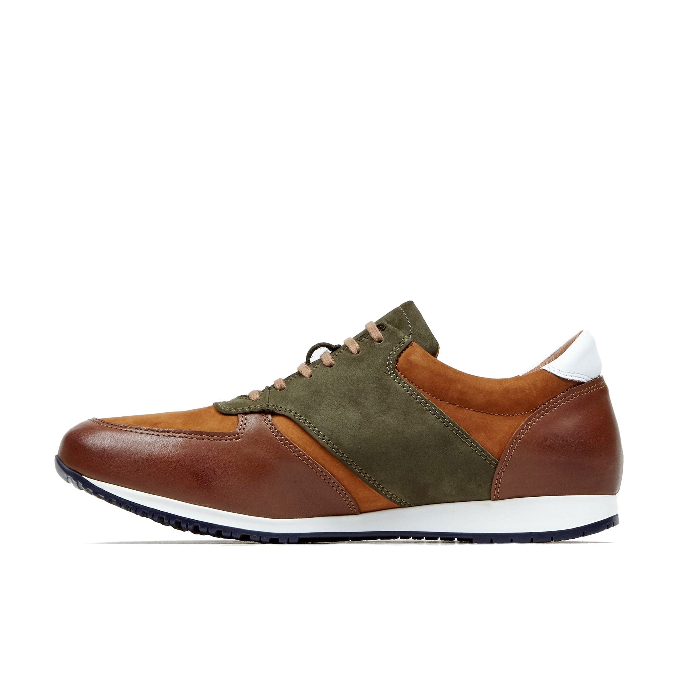 San Francisco - Brown - Men's lace-up leather & suede trainer