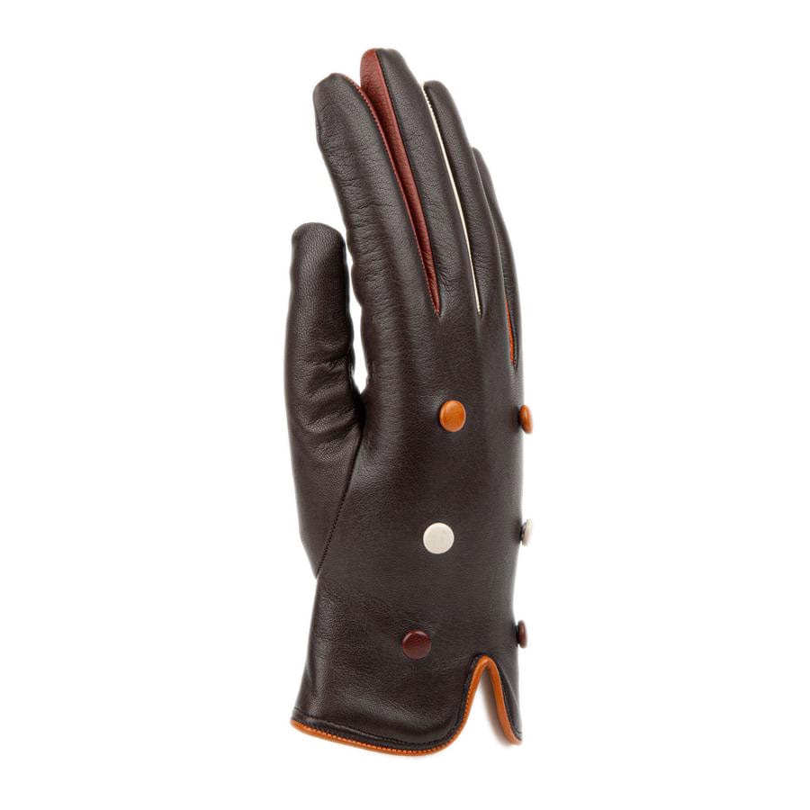 Toasty - Dark Brown - Women's quality Italian leather gloves lined with thin wool
