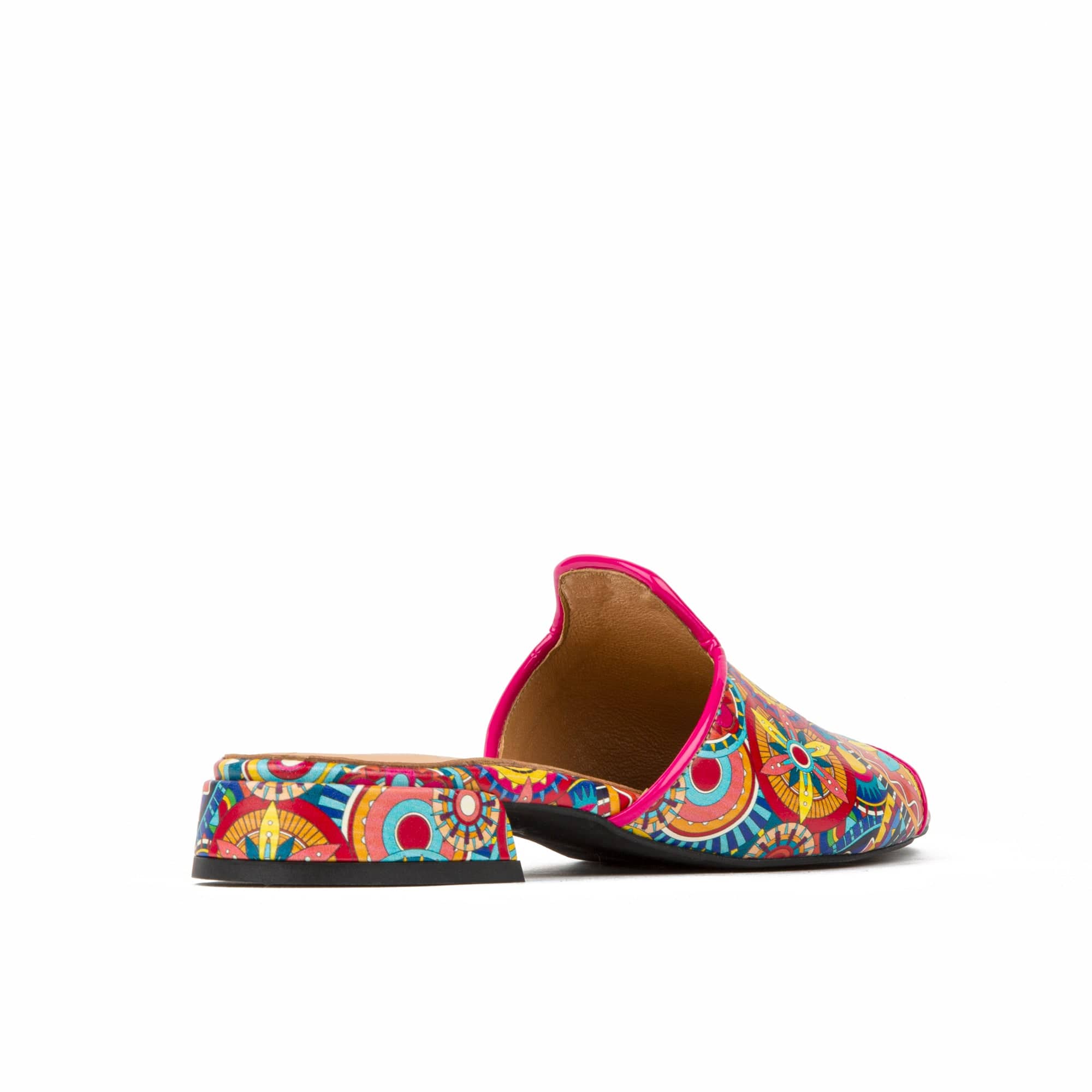 South Beach - Signature - Women's fully leather lined flat sliders in multi colour