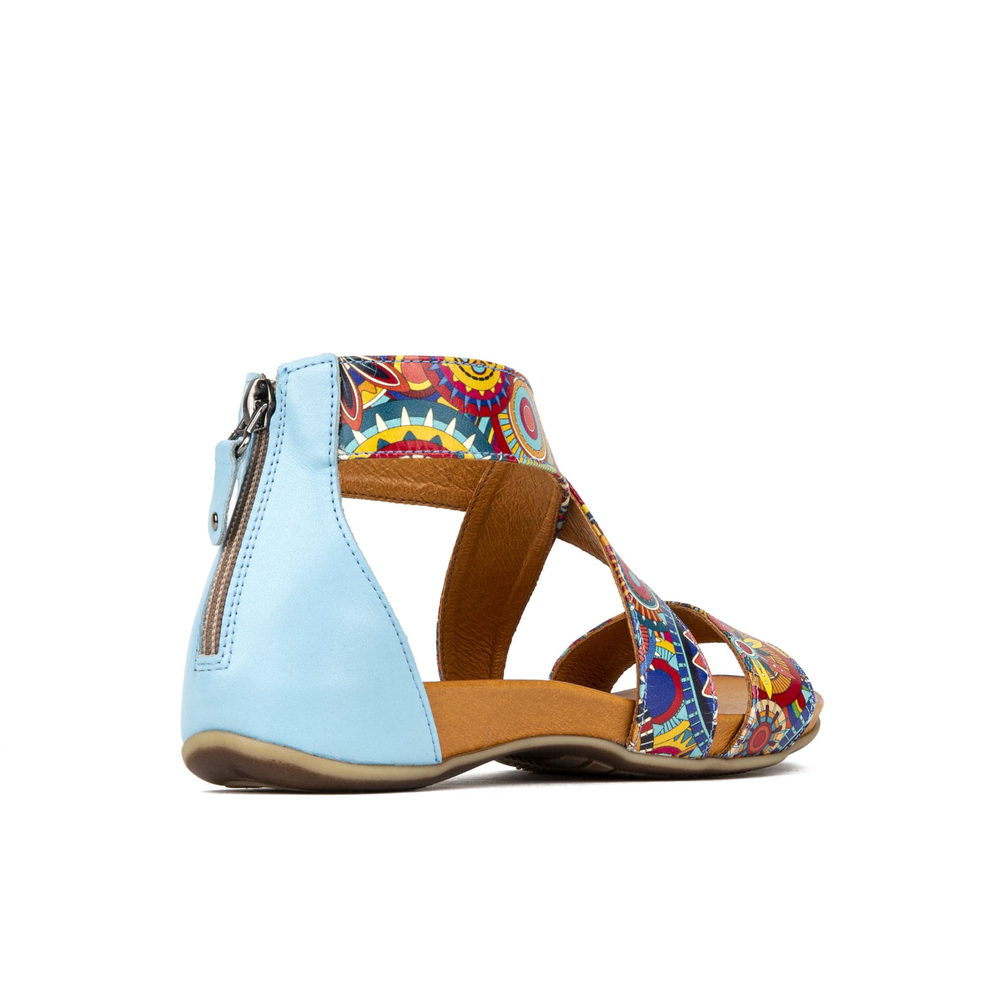 Isabella - Blue Signature - Women's cross strap sandal with covered heel