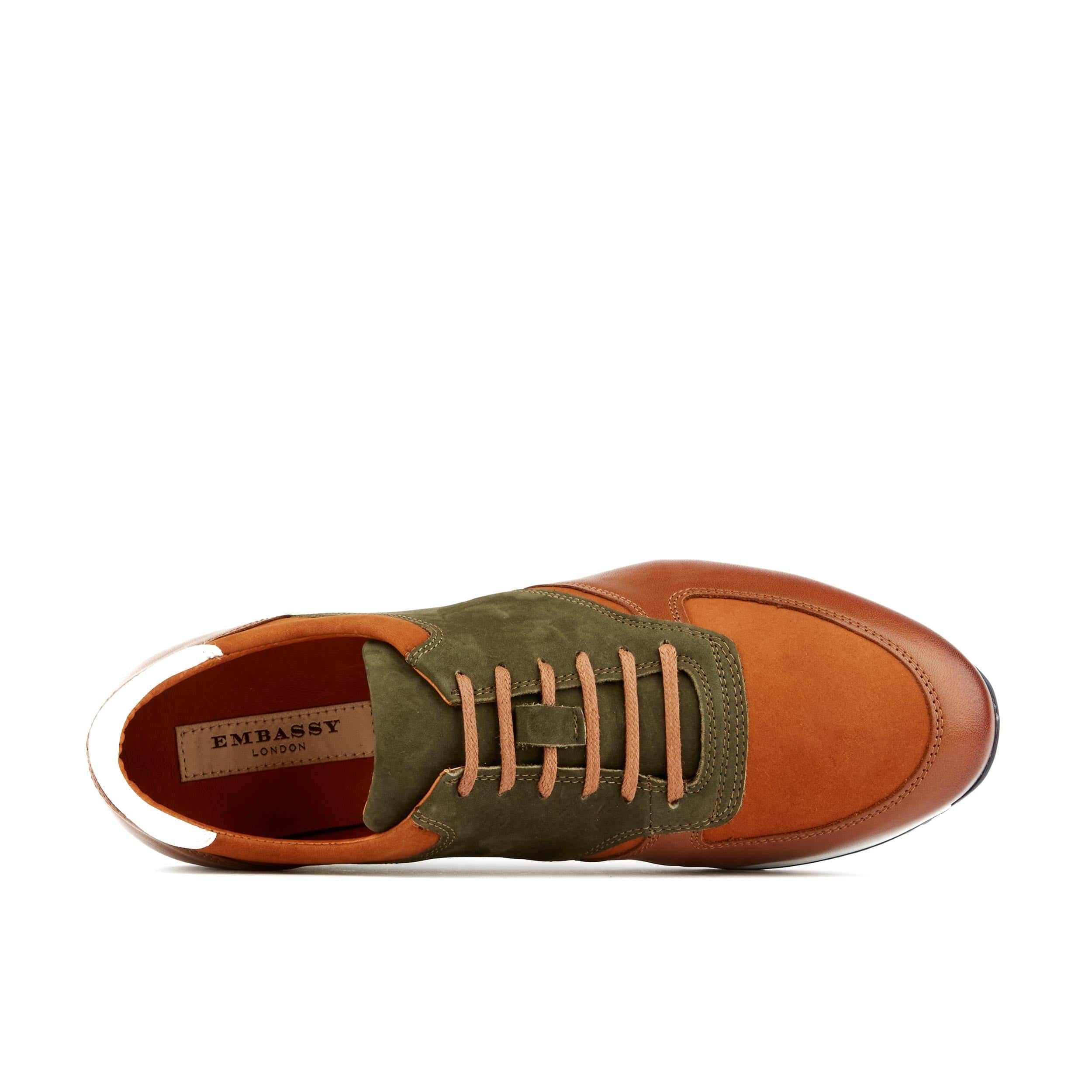 San Francisco - Brown - Men's lace-up leather & suede trainer