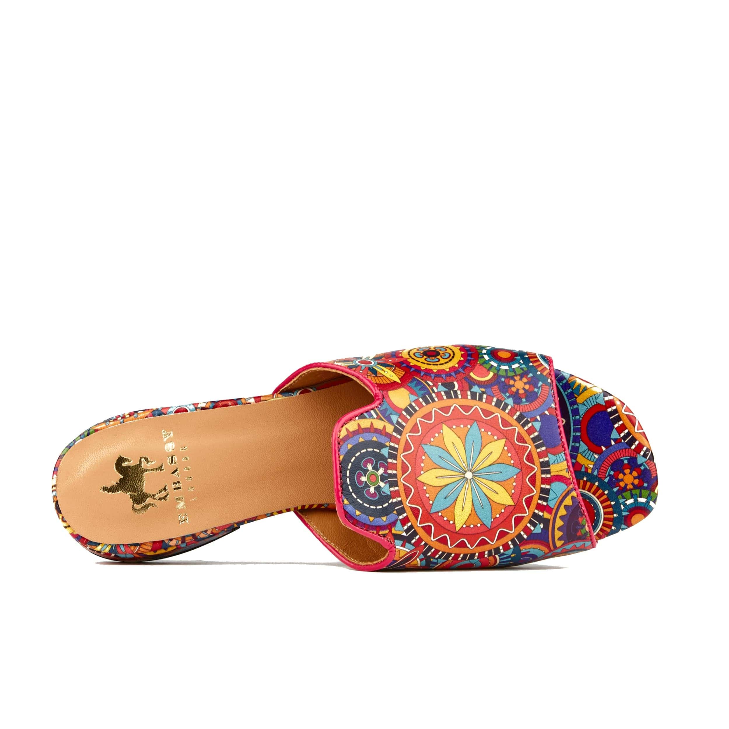 South Beach - Signature - Women's fully leather lined flat sliders in multi colour