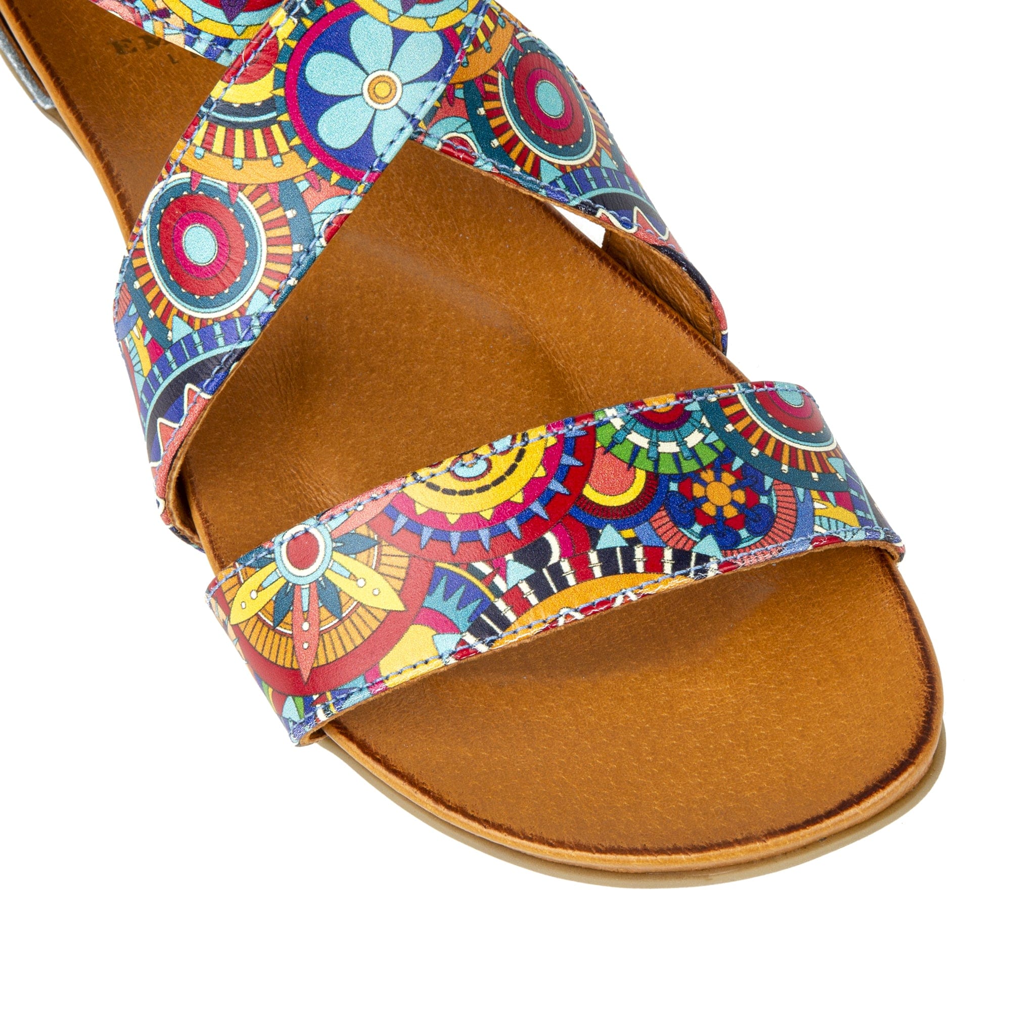 Isabella - Blue Signature - Women's cross strap sandal with covered heel