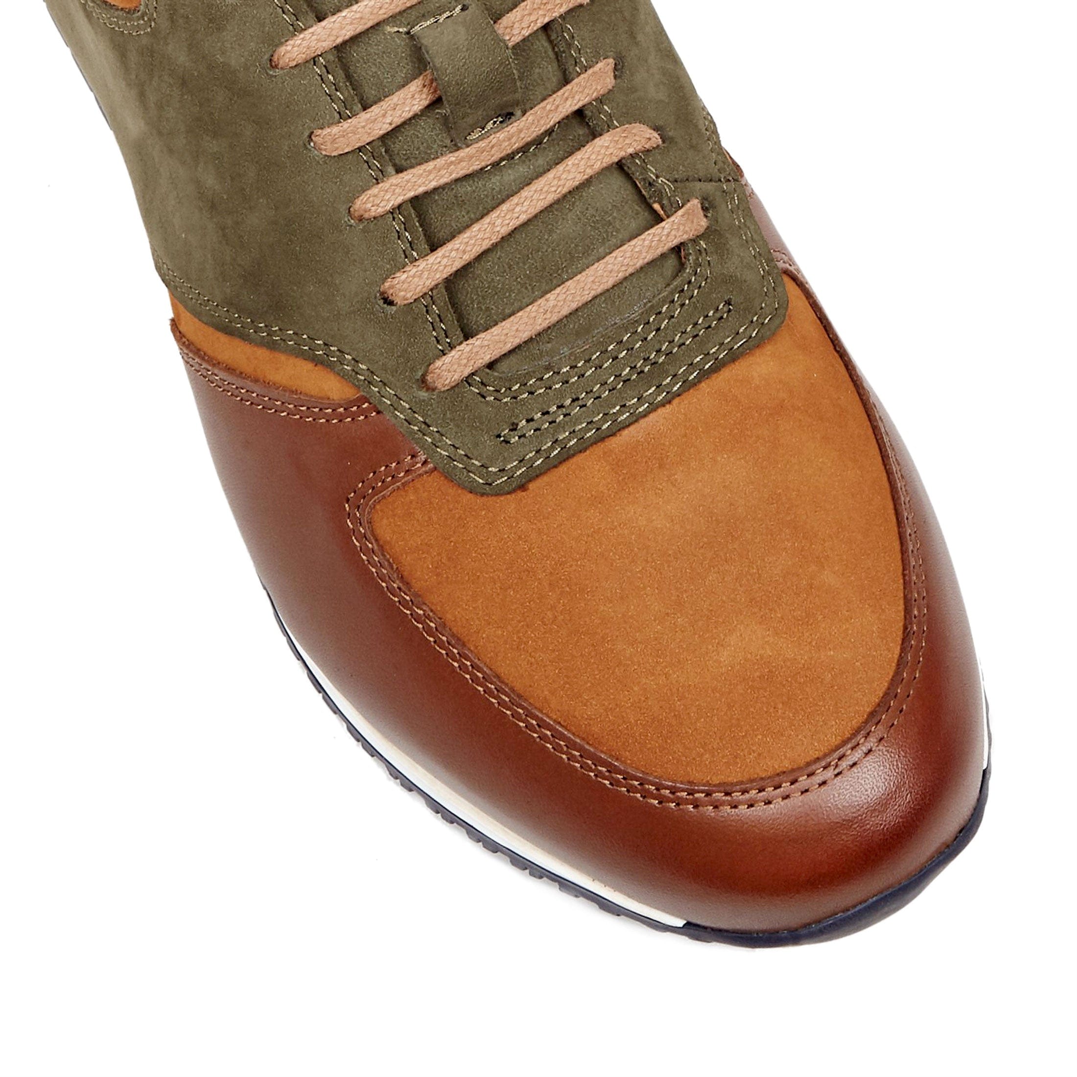 San Francisco - Brown - Men's lace-up leather & suede trainer