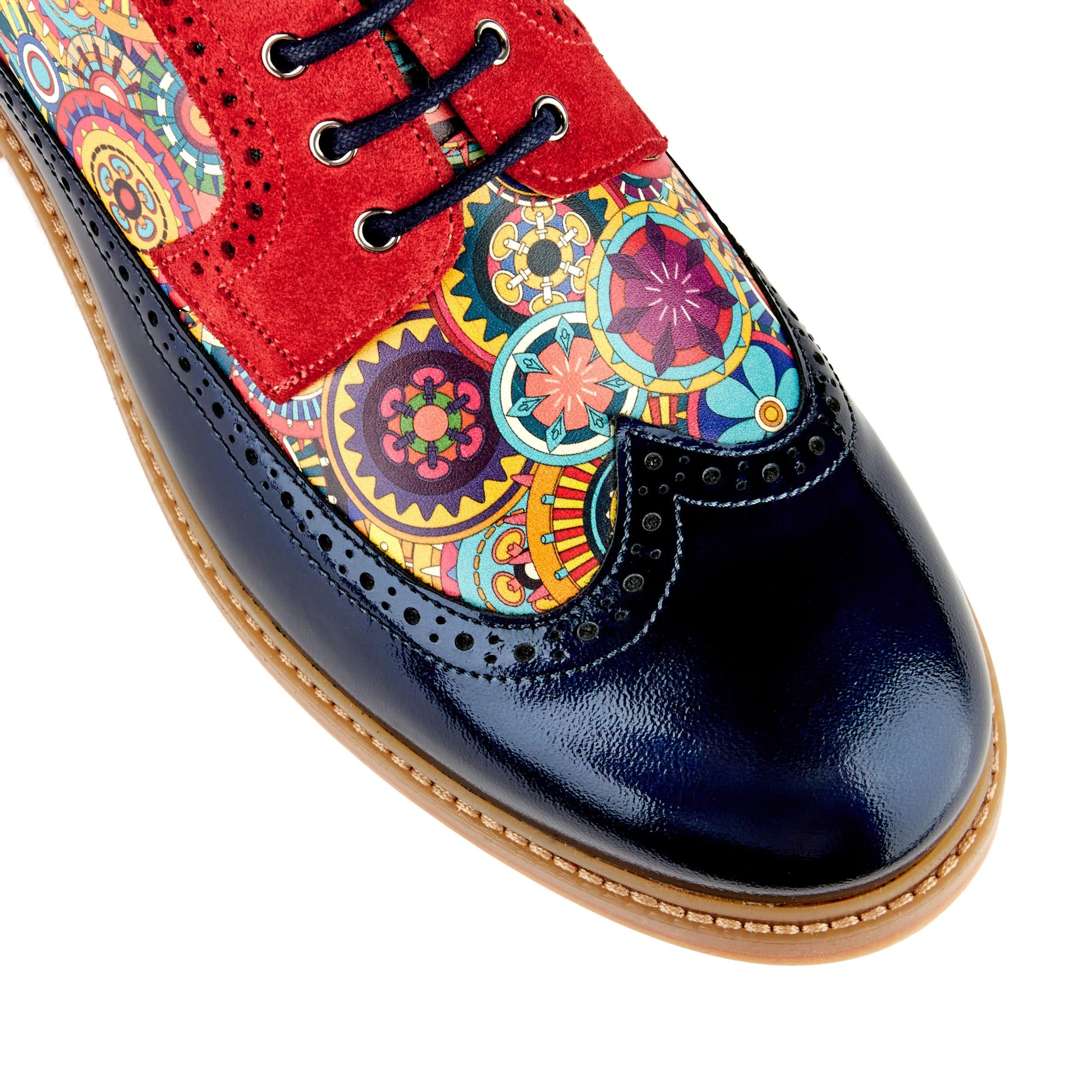 Cyclone - Red Signature - Men's chunky sole leather shoe in multicolour leather
