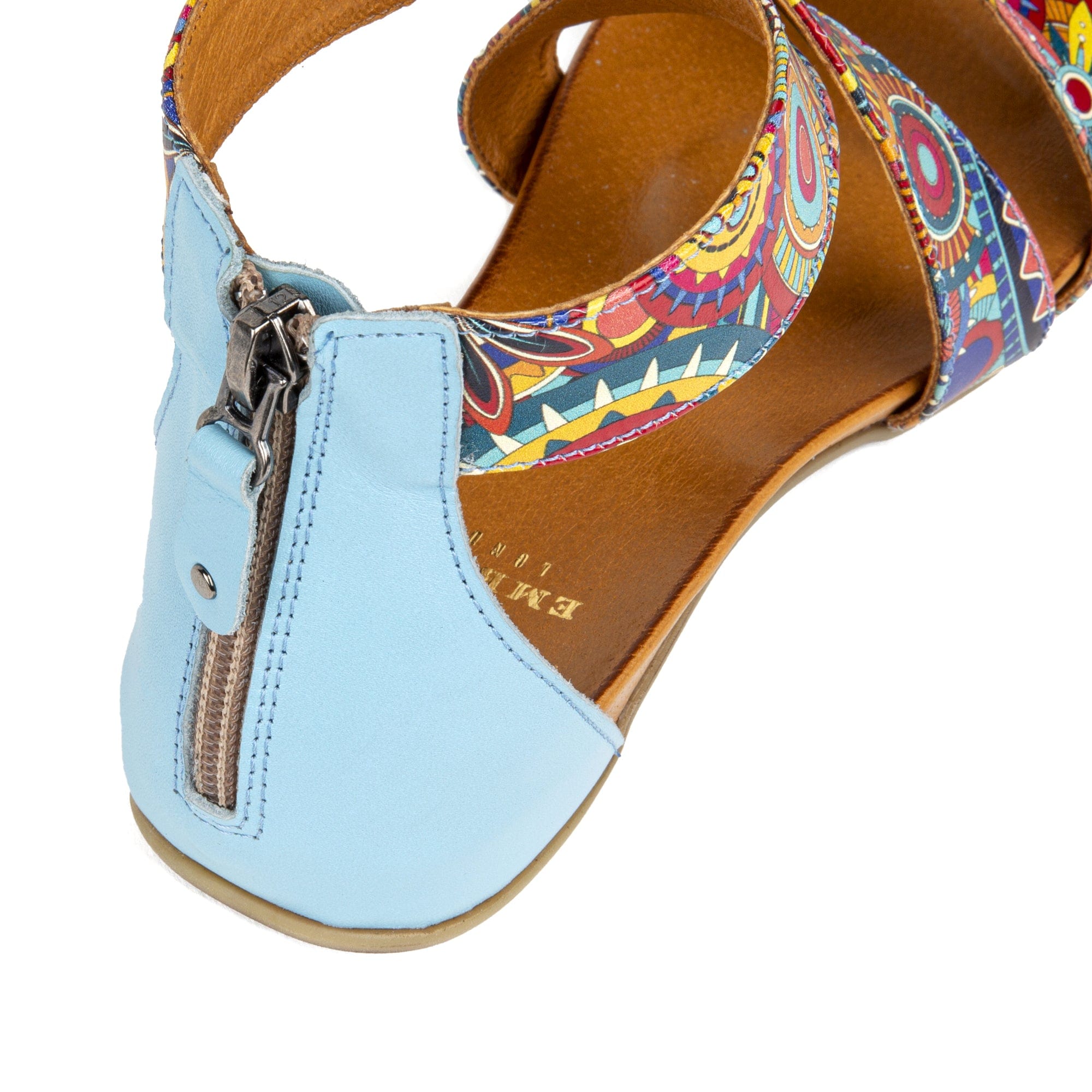 Isabella - Blue Signature - Women's cross strap sandal with covered heel