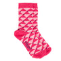 Toeblerone pink - Men's cotton crew socks size UK 6 to 12 in pink