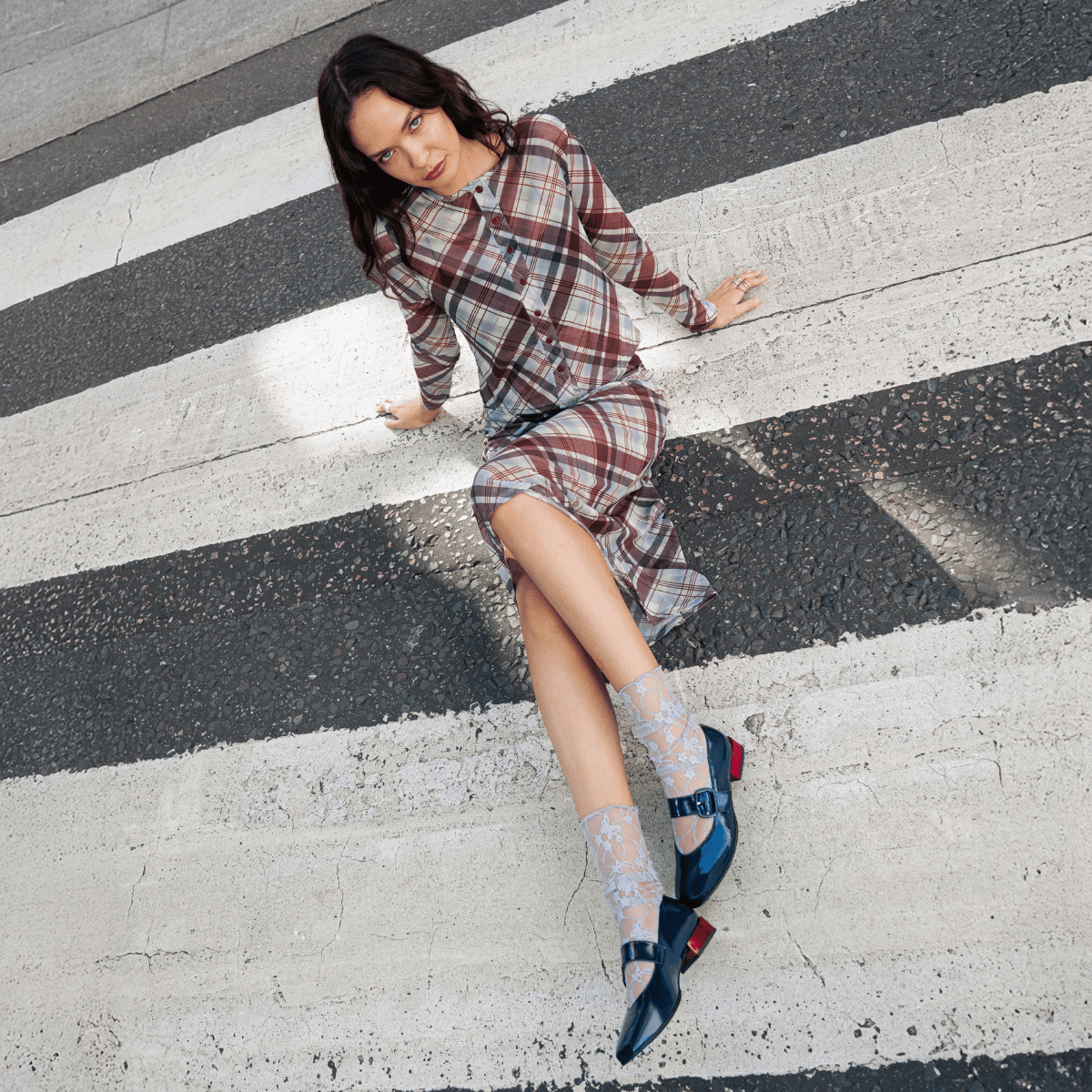 Bliss - Navy - Women's block heel square toe patent leather Mary-Jane