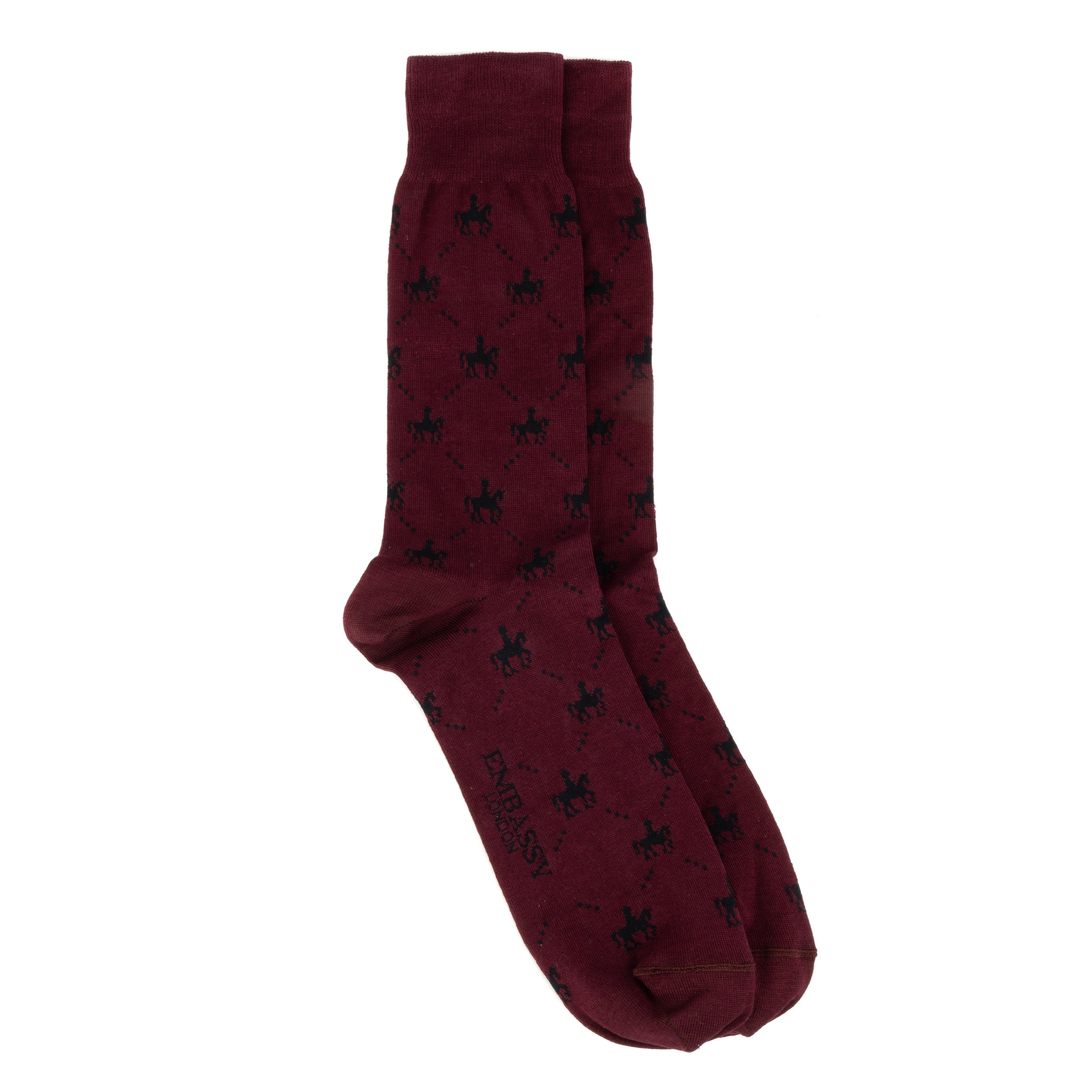 Footsie bordeaux - Women's cotton crew socks UK 3 to 7 in burgundy