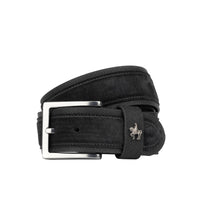 Victor - Black & Black - Men's Italian leather belt