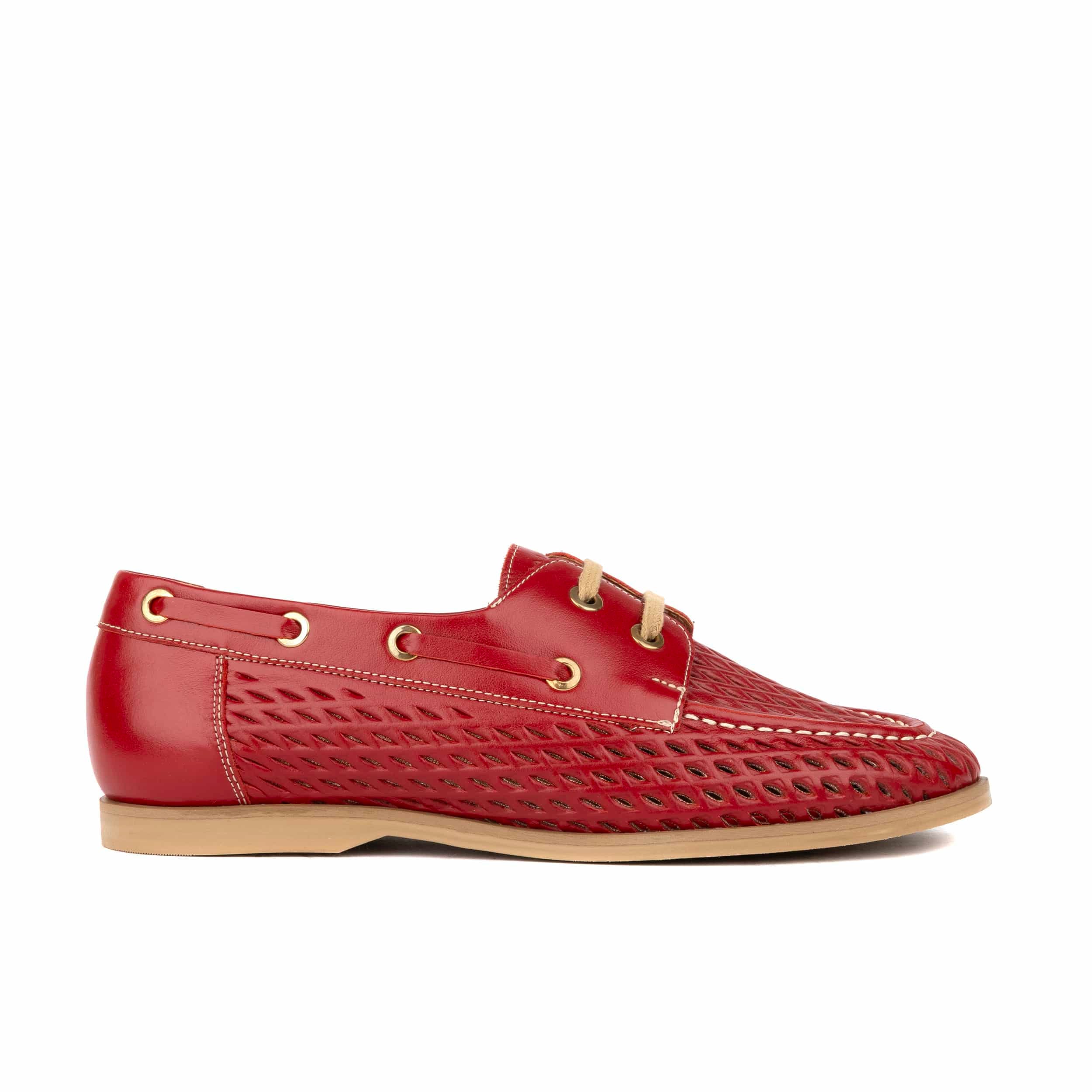 Row Your Boat - Red - Women's Leather Boat Shoes