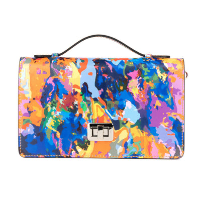 Envy - Summer Colours - Women's leather flap clutch bag with strap