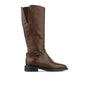 Jamie - Brown - Women's leather tall riding boots with rounded toe in brown