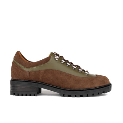 Kendal - Brown & Green - Women's Leather & Suede Hiking Shoe