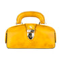 Gazelle - Mustard - Women's patent bowling bag with handle and strap