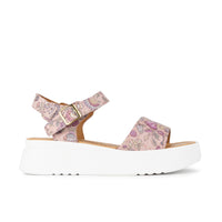 Amalfi - Pink & Paisley - Women's 1.3 inch Flatform Leather Sandal