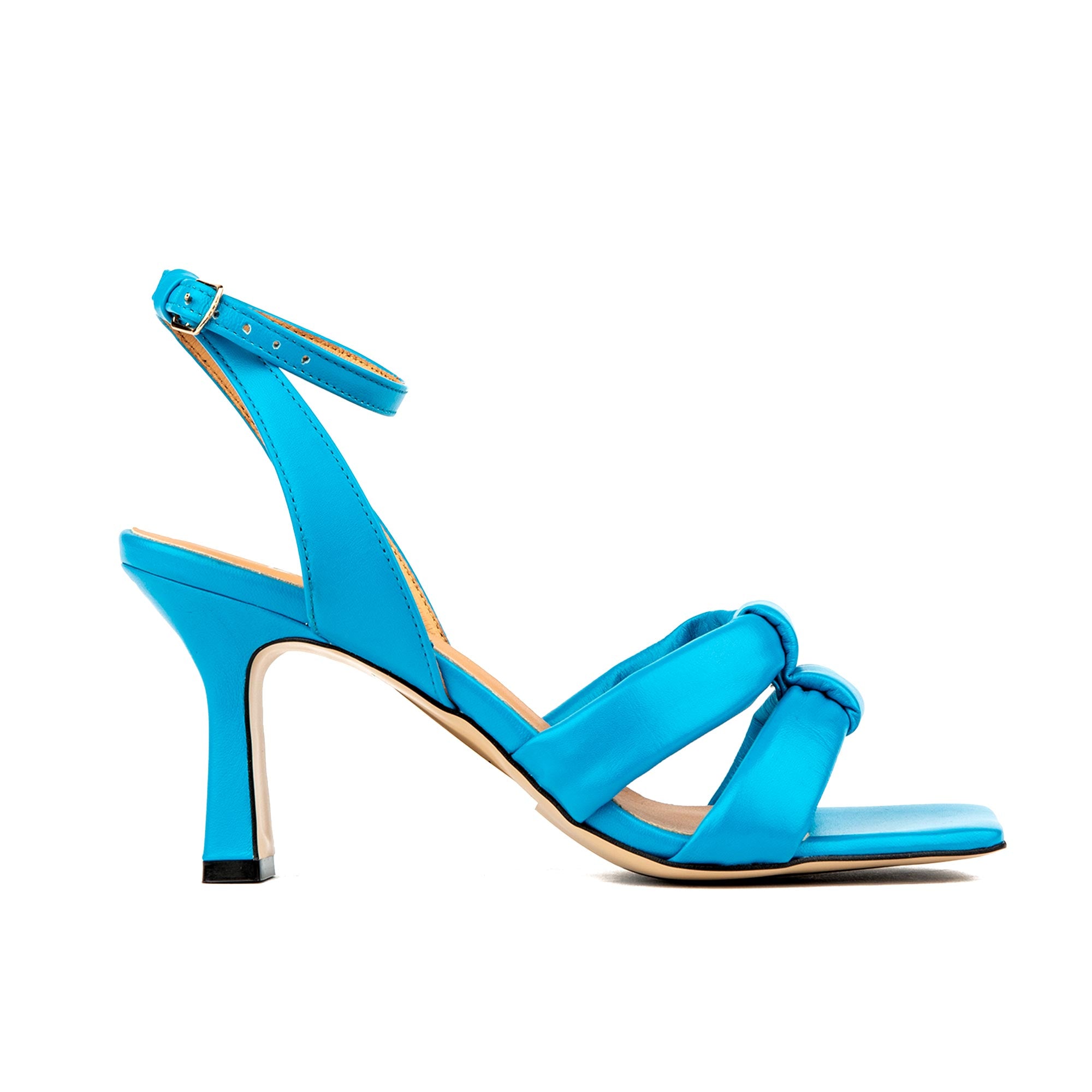 Molly - Miami Blue - Women's leather strappy heel sandal in blue