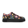 Camila - Universe - Women's soft leather trainer with chunky black platform