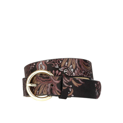 Emma - Burgundy Floral - Women's Italian leather belt