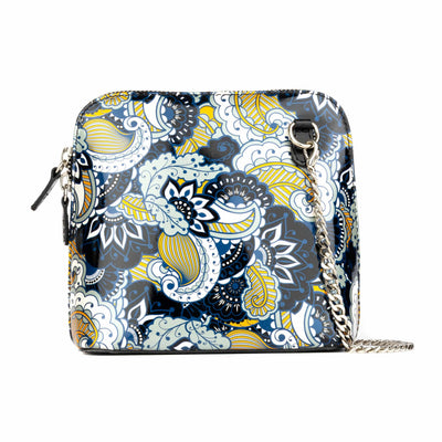 Macaw - Blue Multi - Women's zip-up crossbody leather handbag