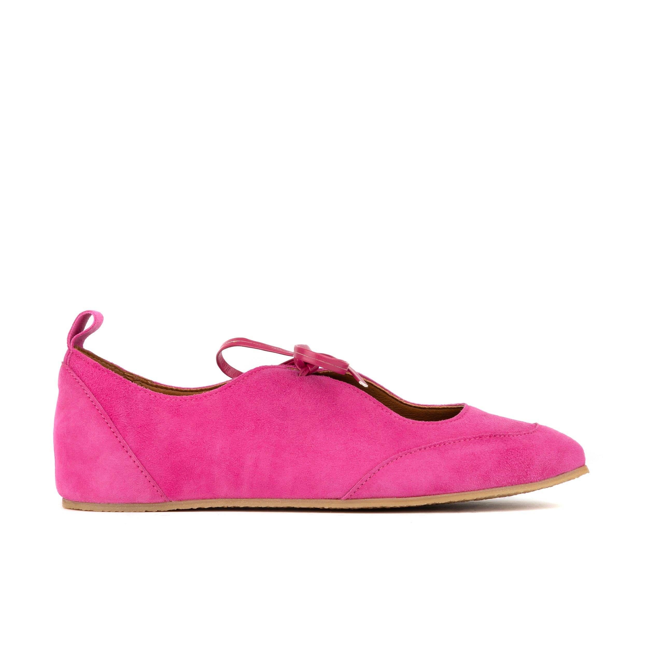Kyoto - Pink - Women's Suede Lace Up Ballet Pump
