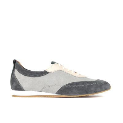 Shoreditch - Grey - Women's Leather & Suede Slim Trainer