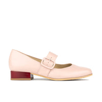 Bliss - Pink - Women's block heel square toe leather Mary-Jane