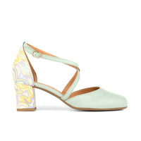 Dannii - Mint & Pastel Multi - Women's Leather Closed-Toe Block Heel
