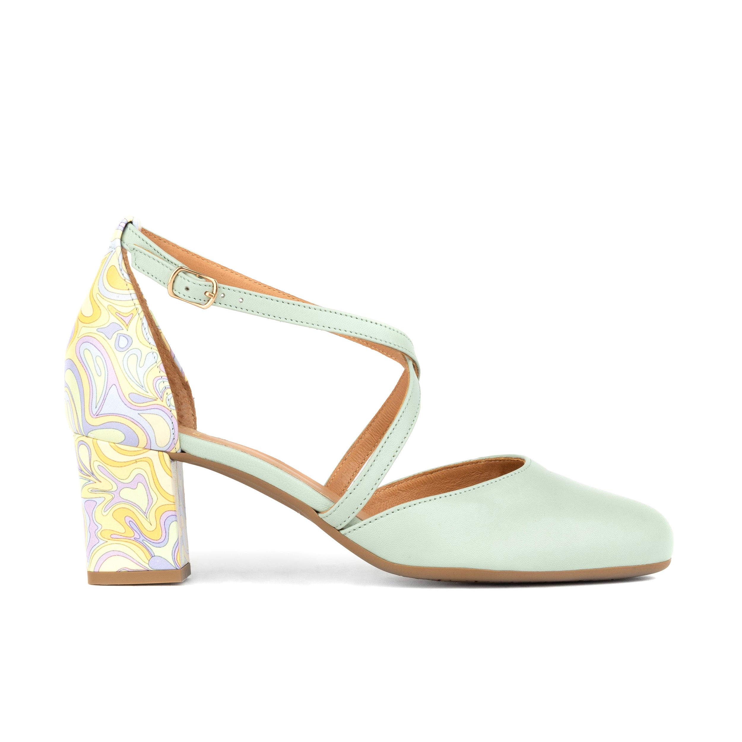 Dannii - Mint & Pastel Multi - Women's Leather Closed-Toe Block Heel
