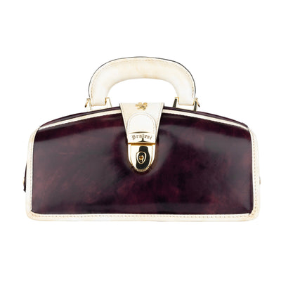 Gazelle - Burgundy & Cream - Women’s patent leather top handle & crossbody bag