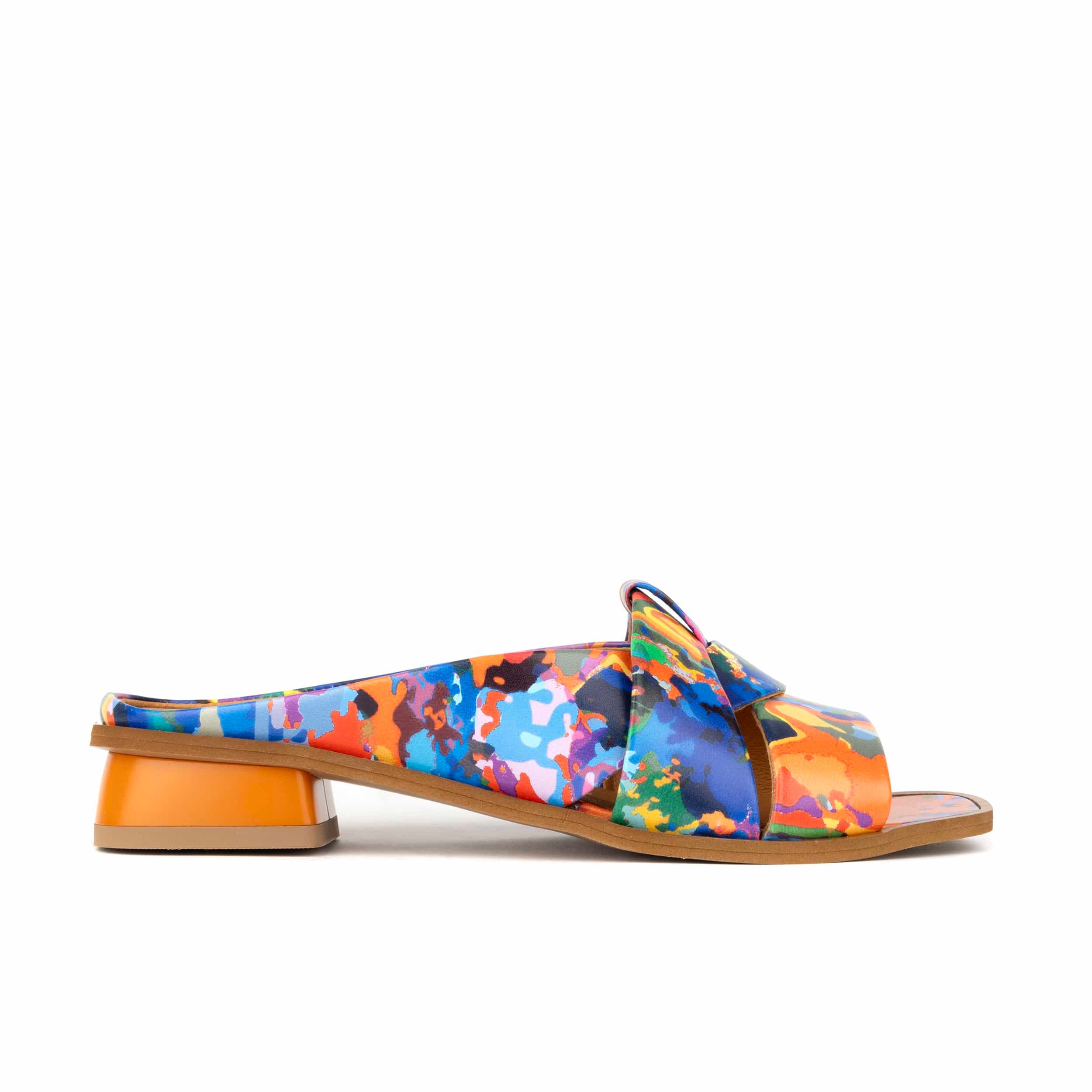 Muse - Summer Colours - Women's Leather Interwoven Slide Sandals
