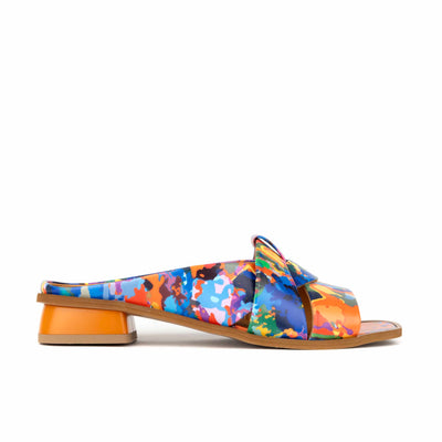 Muse - Summer Colours - Women's Leather Interwoven Slide Sandals