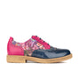 The Artist - Blue & Pink Hummingbird - Women's leather lace-up shoe with brogue detailing