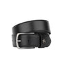 James - Black - Men's Leather Belt with gunmetal hardware