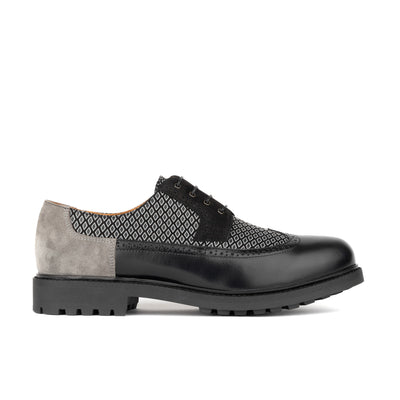Cyclone - Black Diamonds - Men's chunky sole leather shoe